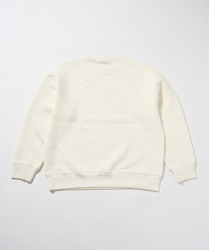 BOY LOGO Jacquard Knit Pullover WHITE【B233N0302031】