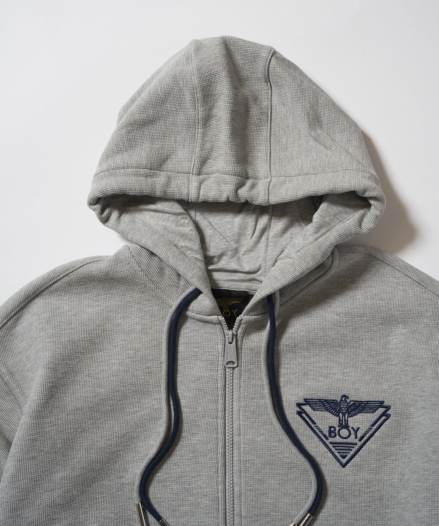 BOY KANOKO Fleece Full Zip Hoodie GRAY【B233N0600703】