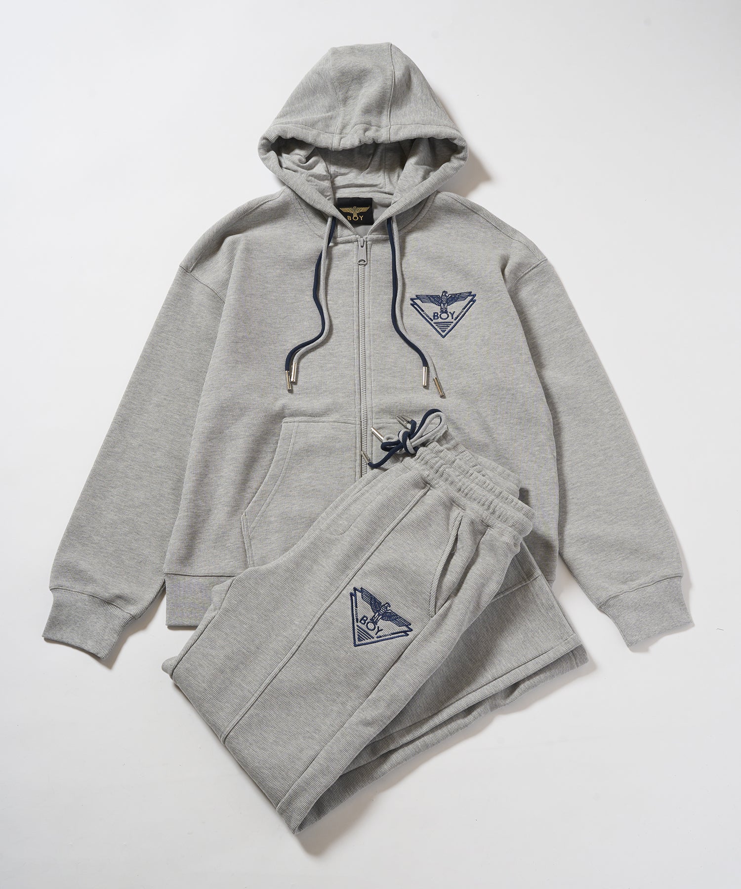 BOY KANOKO Fleece Full Zip Hoodie GRAY【B233N0600703】