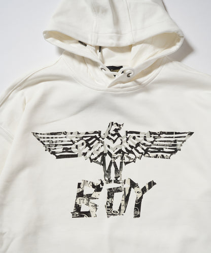 LEAVE THE BOY ALONE Photo Hoodie Parka WHITE【B233N0471001】