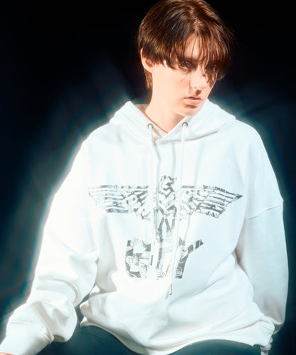 LEAVE THE BOY ALONE Photo Hoodie Parka WHITE【B233N0471001】