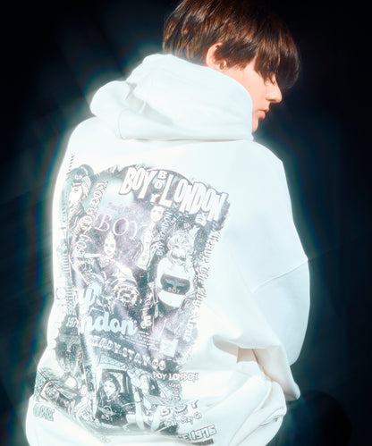 LEAVE THE BOY ALONE Photo Hoodie Parka WHITE【B233N0471001】