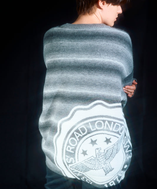 MONO Border Gradation KNIT GRAY【B233N6000502】