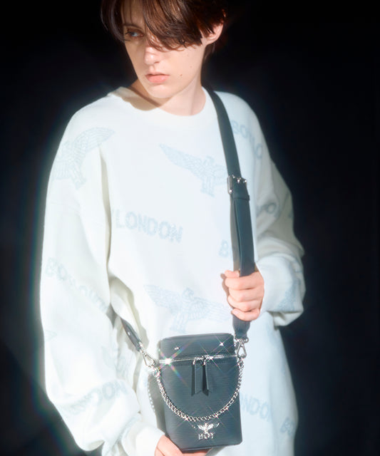 BOY Rubber Multi Pouch Bag BLACK【B233N8500102】
