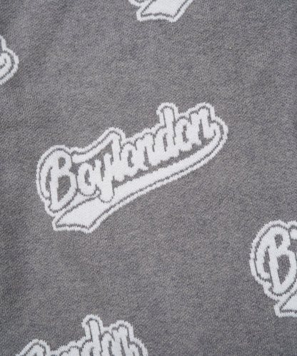 BOY LOGO JACQUARD KNIT PULLOVER GREY WHITE【B234N6000501】