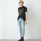 RHINESTONE BIG EAGLE T-SHIRTS BLACK 【B222N0103502】