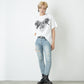 RHINESTONE BIG EAGLE T-SHIRTS WHITE 【B222N0103501】