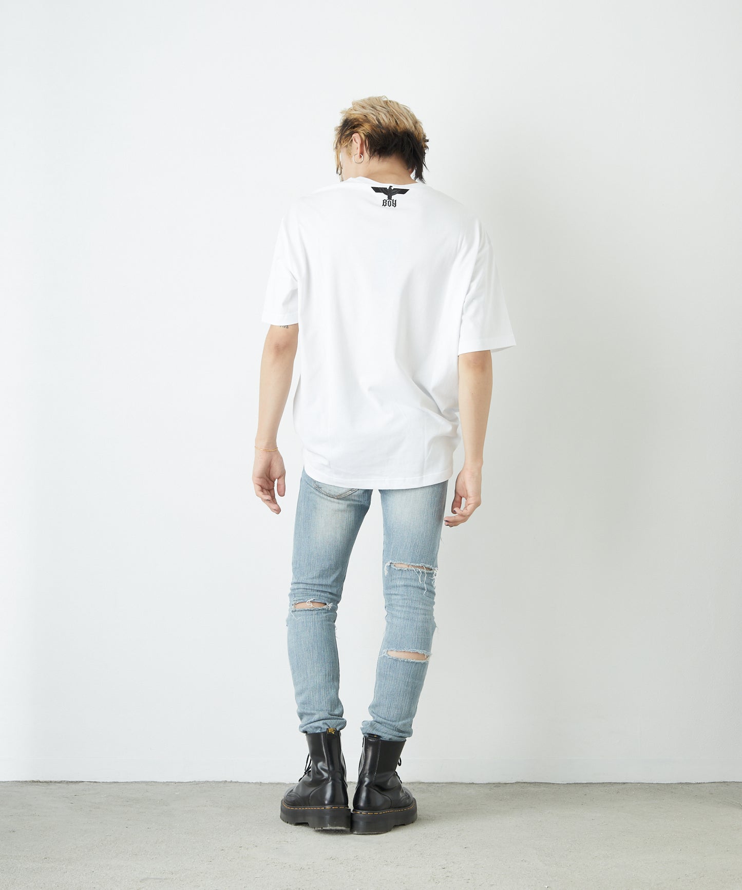RHINESTONE BIG EAGLE T-SHIRTS WHITE 【B222N0103501】
