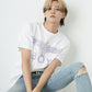 GLITTER&METALIC EAGLE WING T-SHIRTS WHITE【B222N0101801】