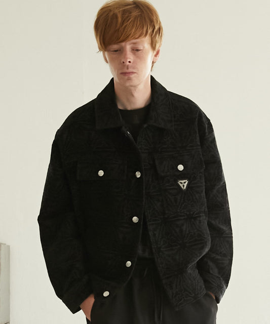 BOY VELVET JACQUARD JACKET BLACK【B243N2305902】