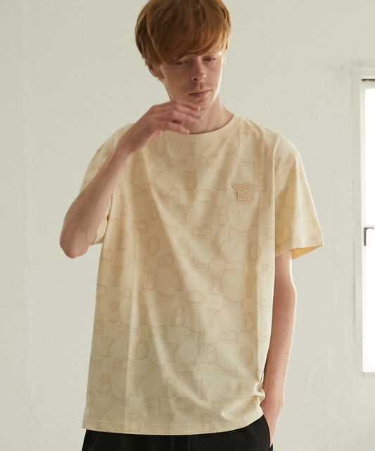 BOY SHADOW PRINT TEE KHAKI【B243N0116811】