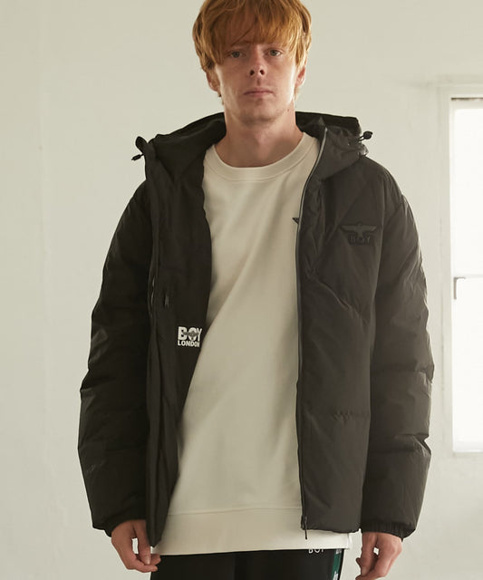 BOY STANDARD HOODED DOWN JACKET BLACK【B243N2804902】