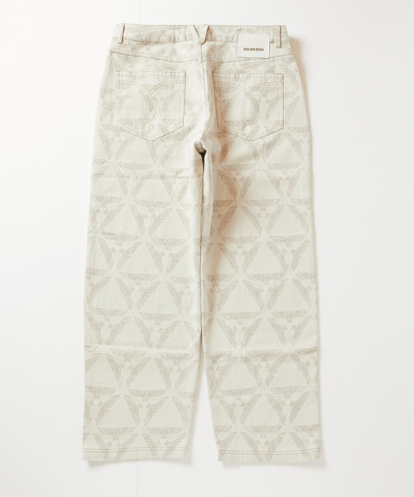 EAGLE JACQUARD DENIM PANTS KHAKI【B243N5501111】