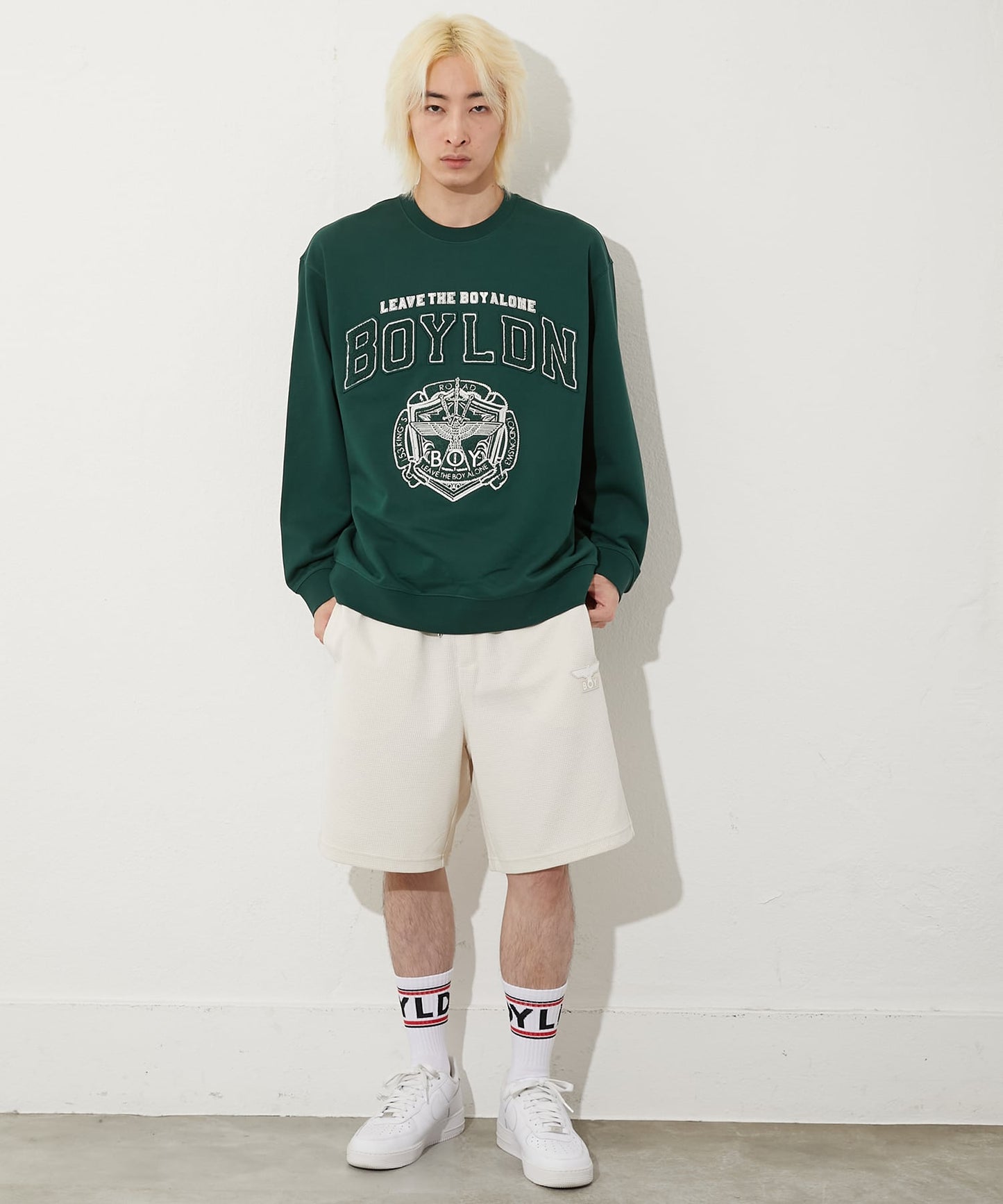 COLLEGE PATCH SWEAT GREEN【B251N0301605】