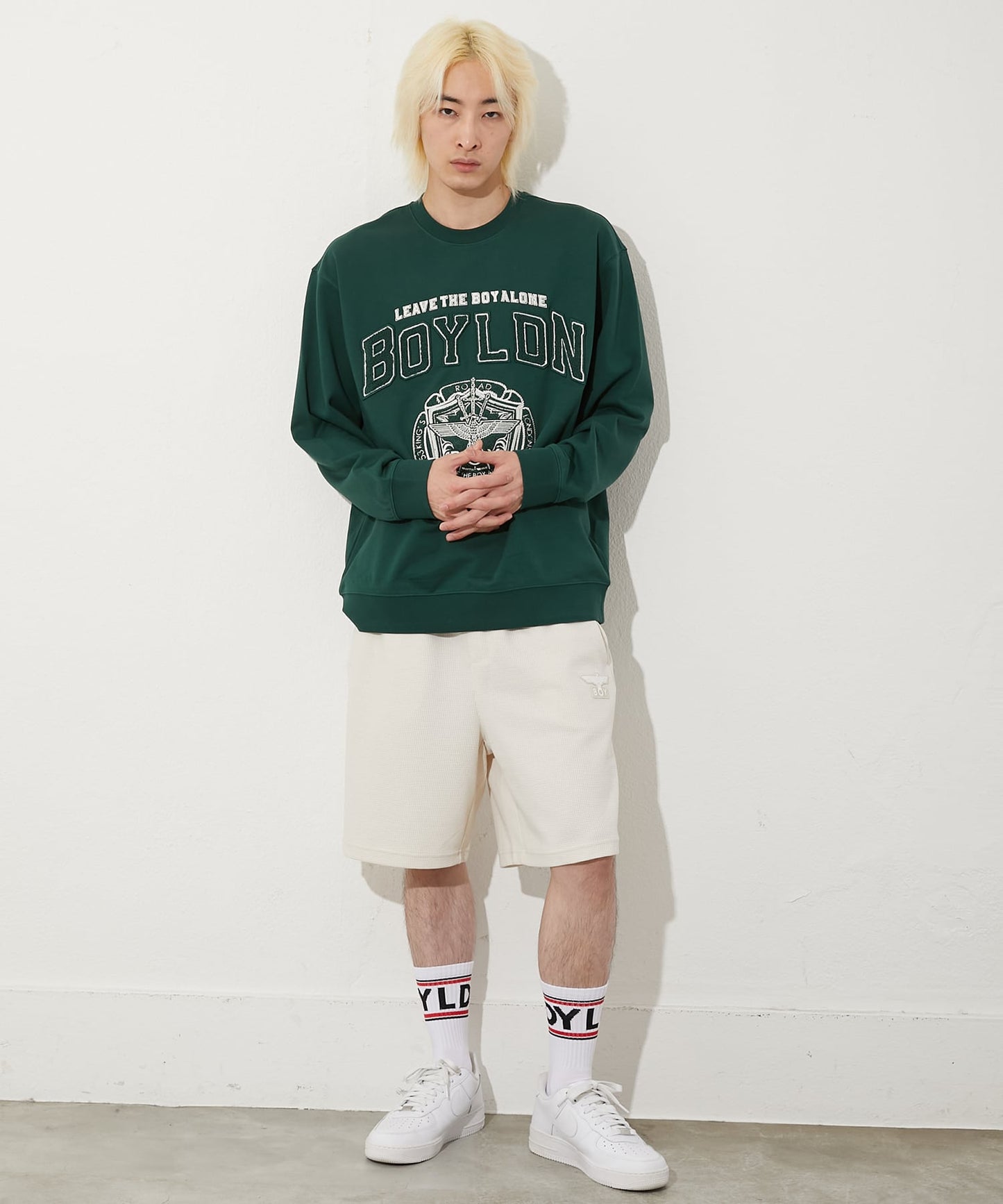 COLLEGE PATCH SWEAT GREEN【B251N0301605】