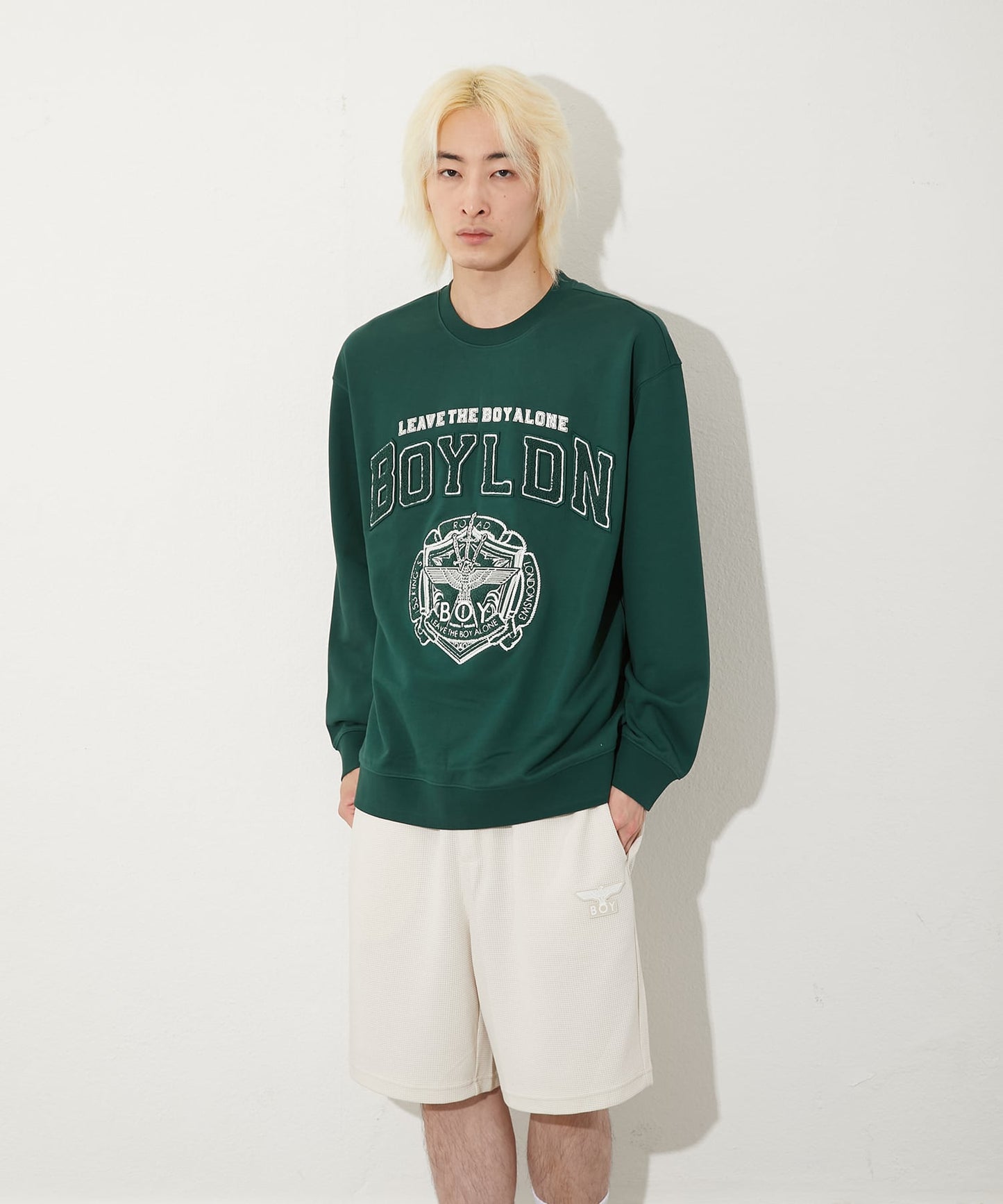 COLLEGE PATCH SWEAT GREEN【B251N0301605】