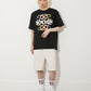 FLOCKY PRINT TEE BLACK【B252N0101102】