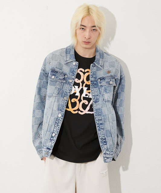 JACQUARD LOOSE FIT DENIM JACKET BLUE【B251N5000106】