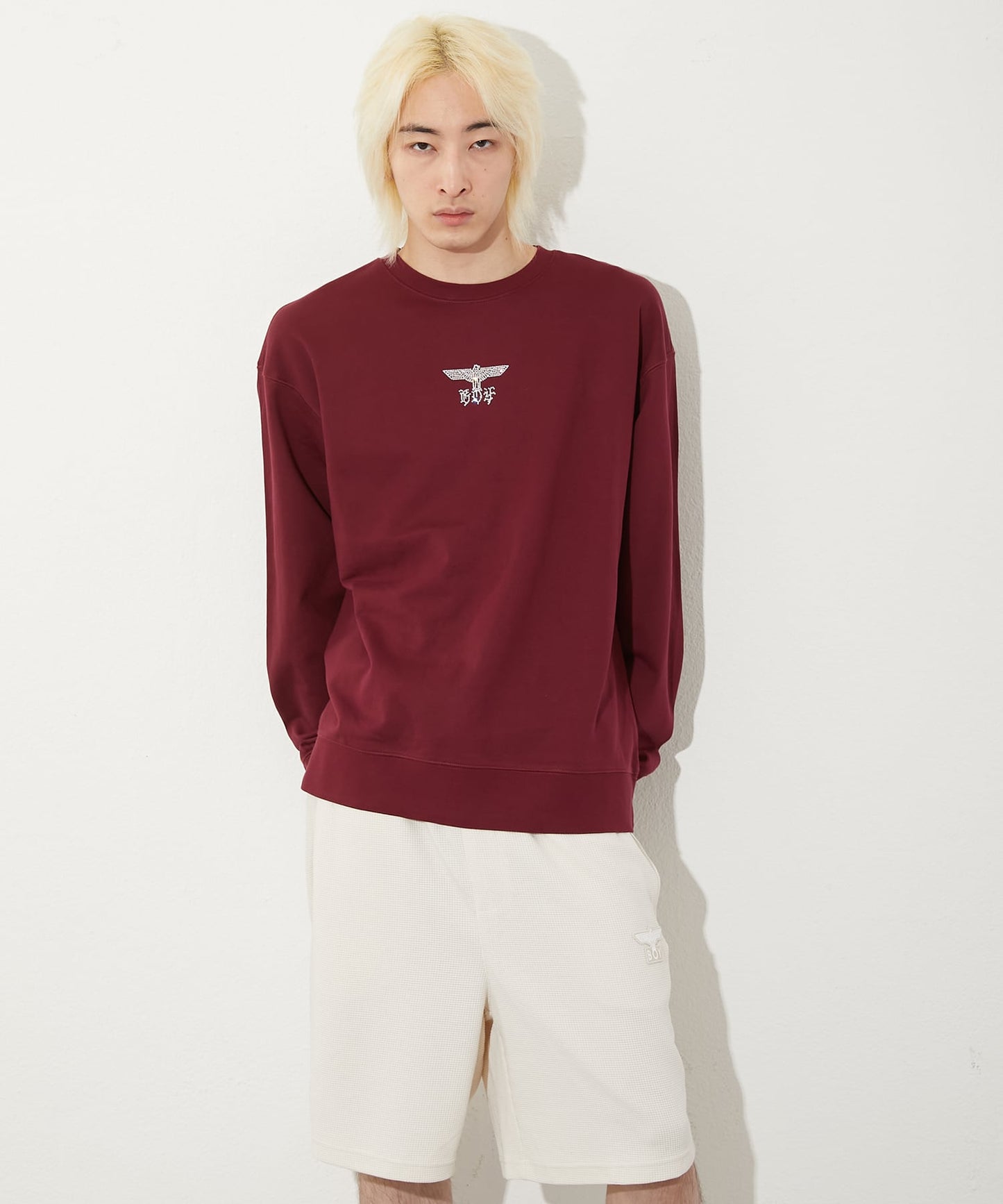 COLLEGE LINESTONE SWEAT WINE RED【B251N0302430】