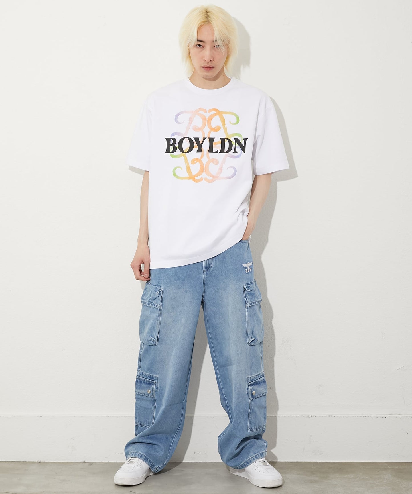 FLOCKY PRINT TEE WHITE【B252N0101101】