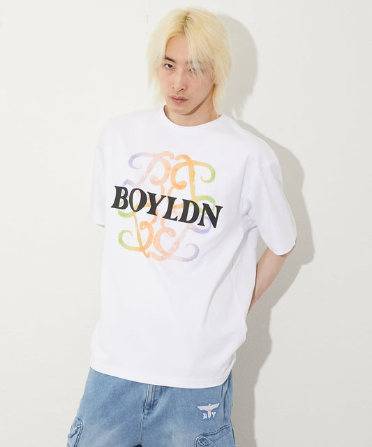 FLOCKY PRINT TEE WHITE【B252N0101101】