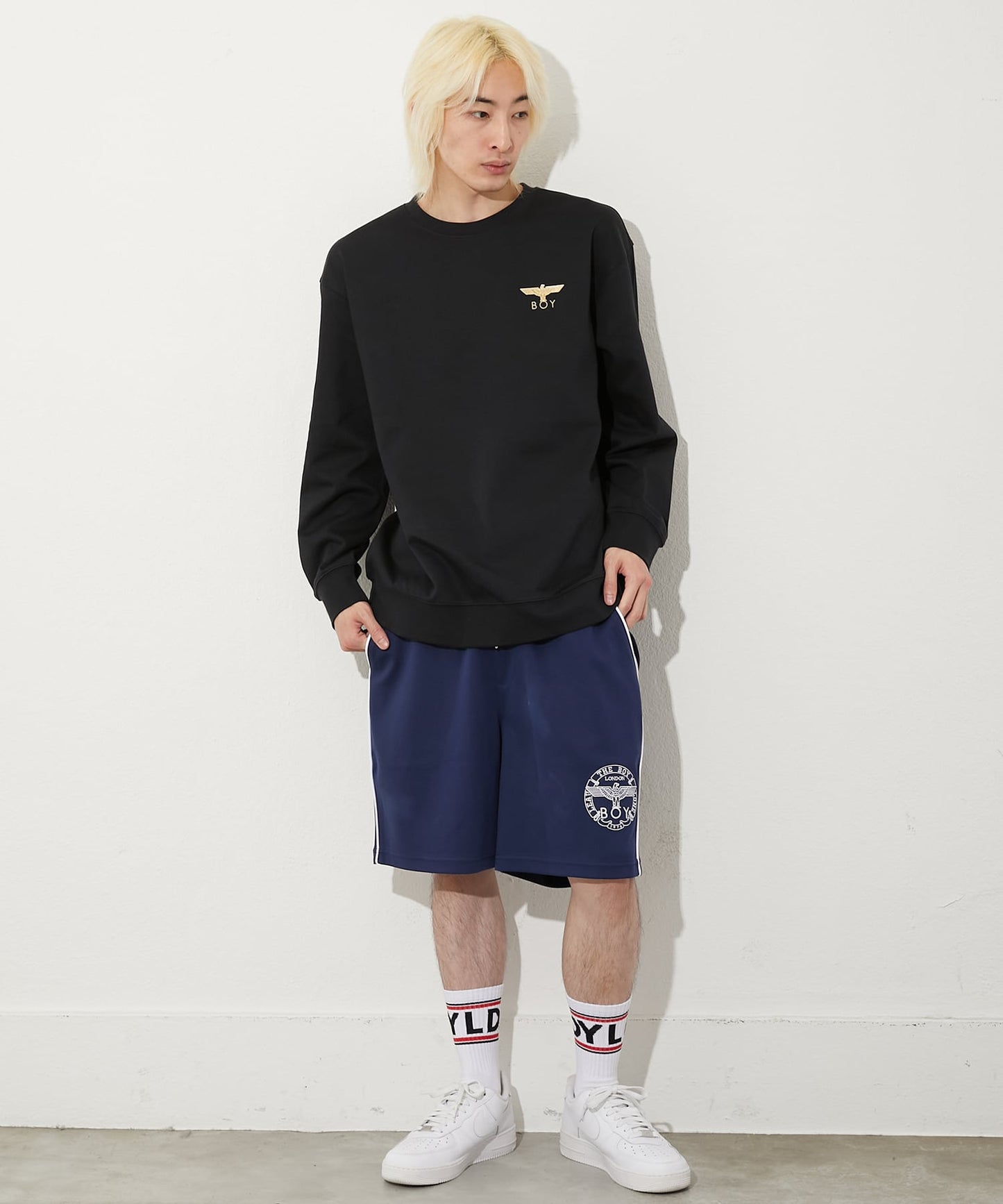 COLLEGE PATCH SWEAT BLACK【B251N0301502】