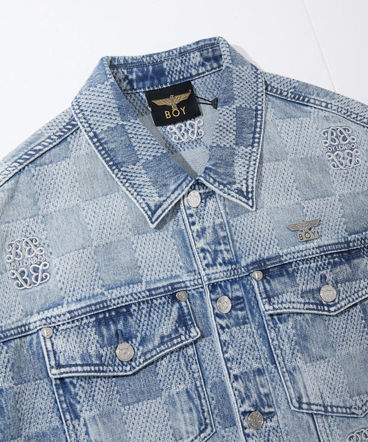 JACQUARD LOOSE FIT DENIM JACKET BLUE【B251N5000106】