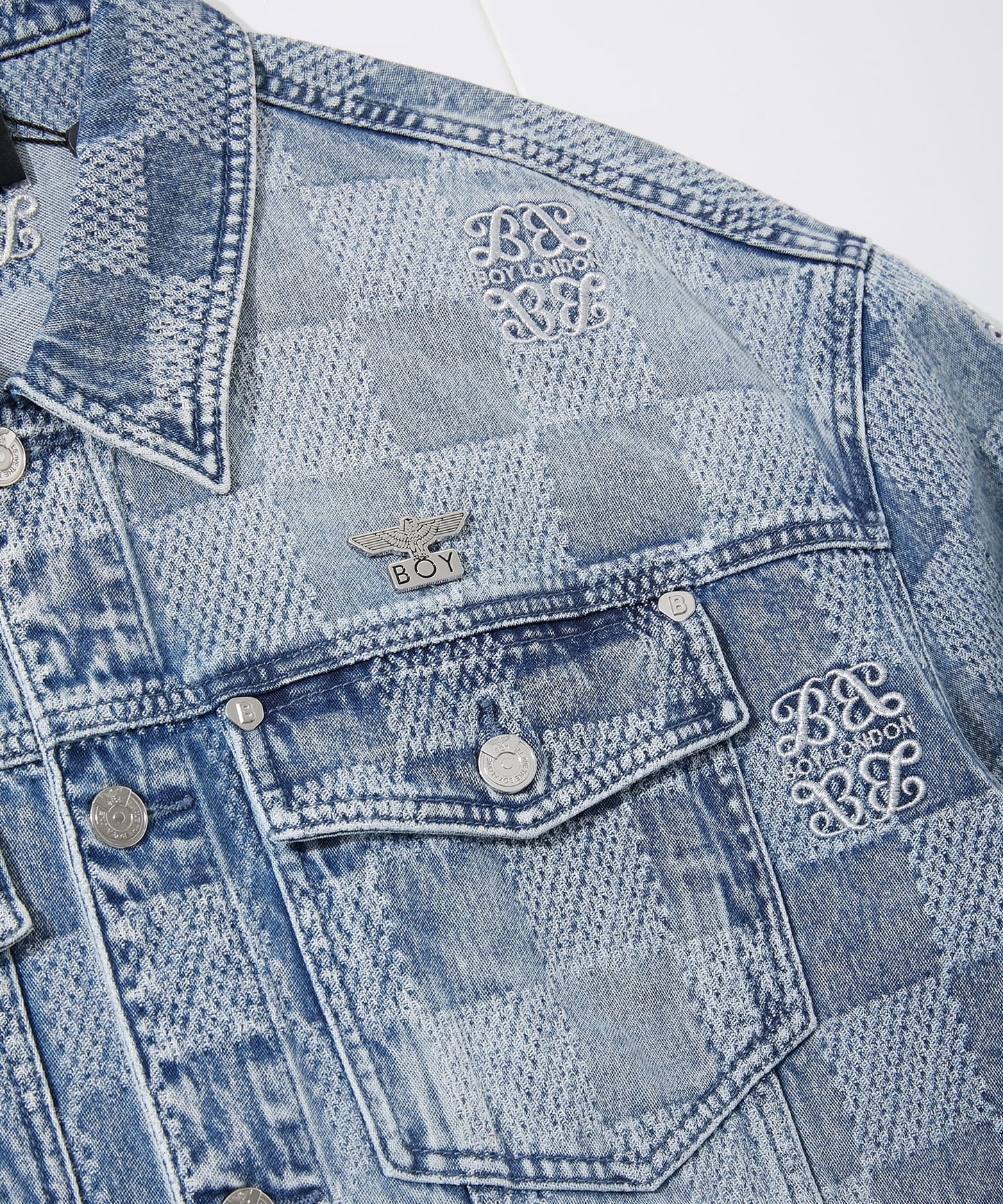 JACQUARD LOOSE FIT DENIM JACKET BLUE【B251N5000106】