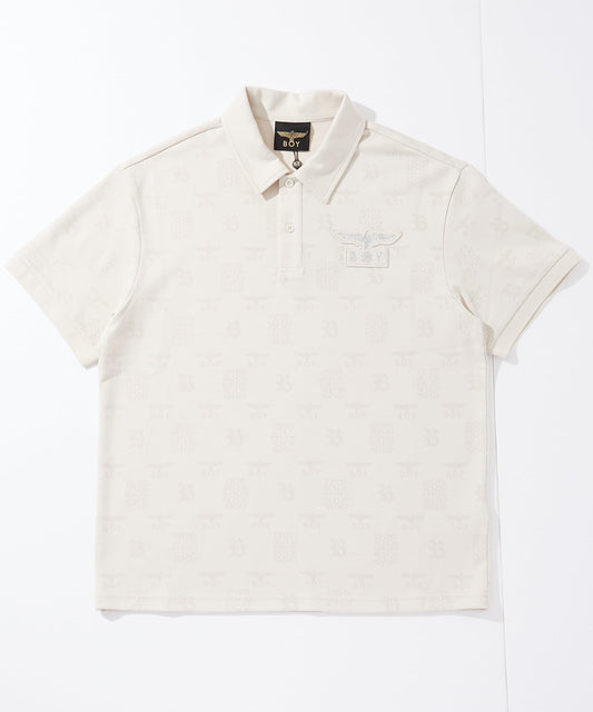 JACQUARD POLO SHIRT KHAKI【B252N0101711】