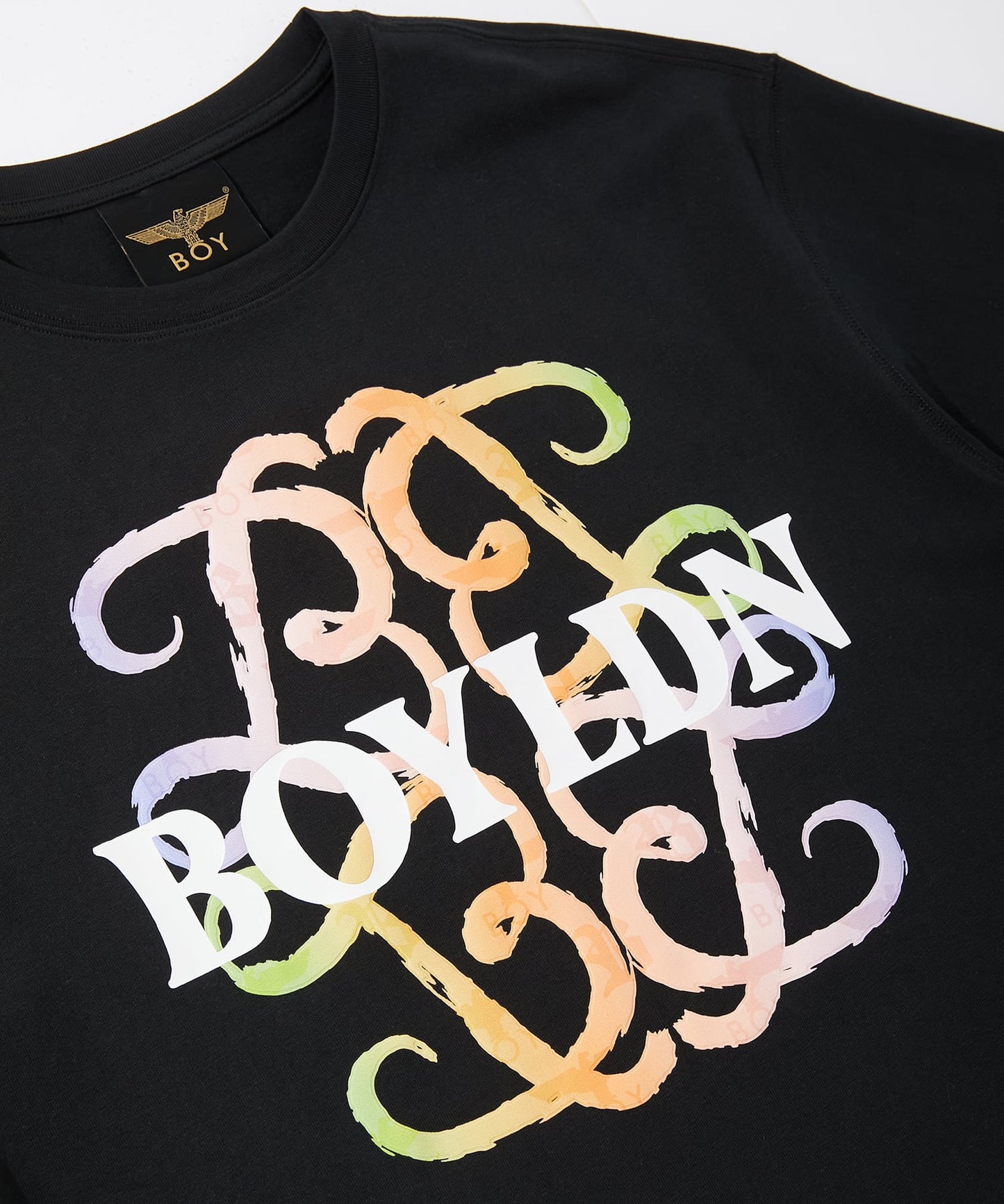 FLOCKY PRINT TEE BLACK【B252N0101102】