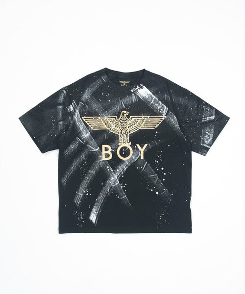 BRUSH PAINTED EAGLE TEE BLACK 【B221N0104302】