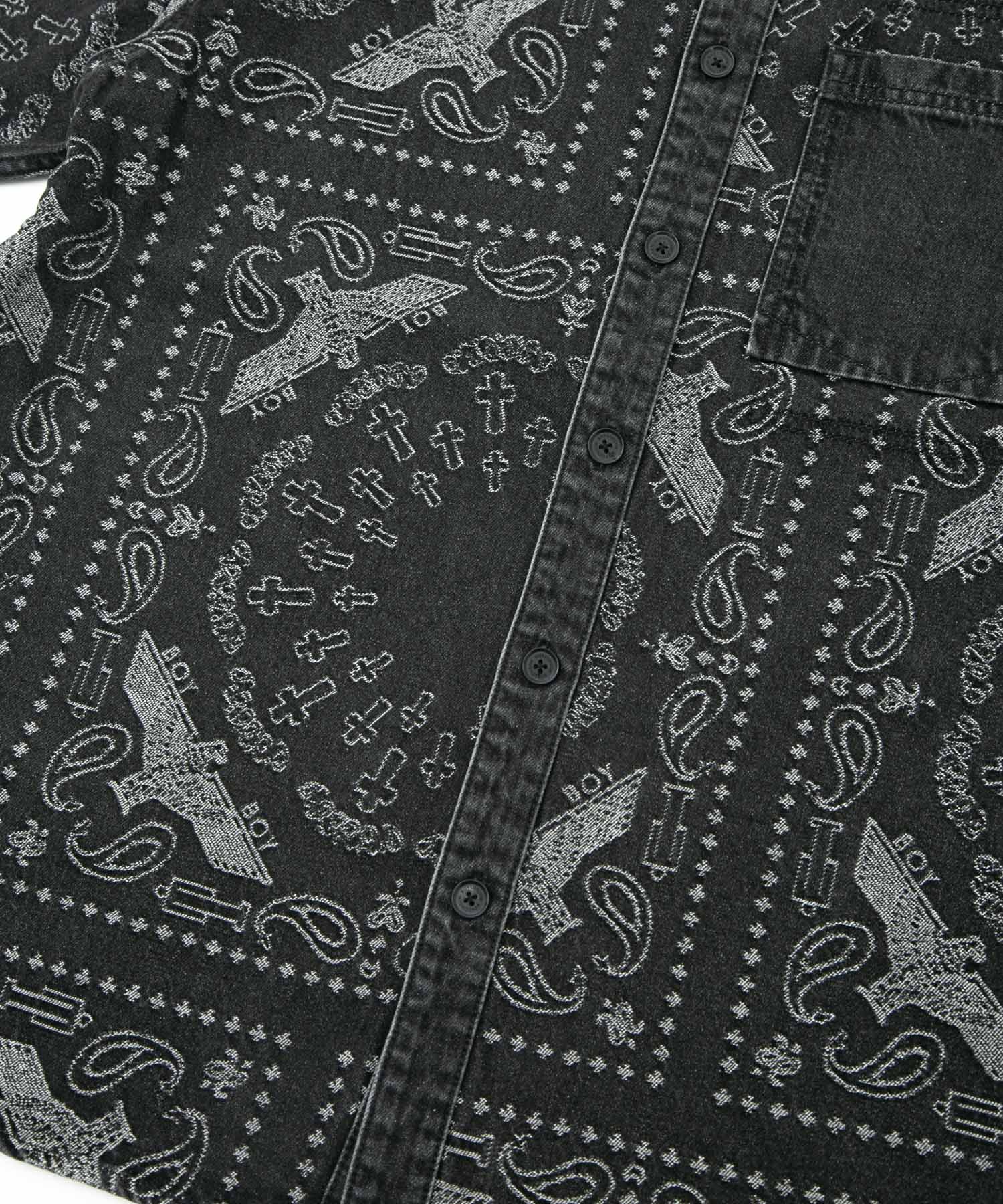 BANDANA DENIM SHIRT BLACK【B231N4970116】