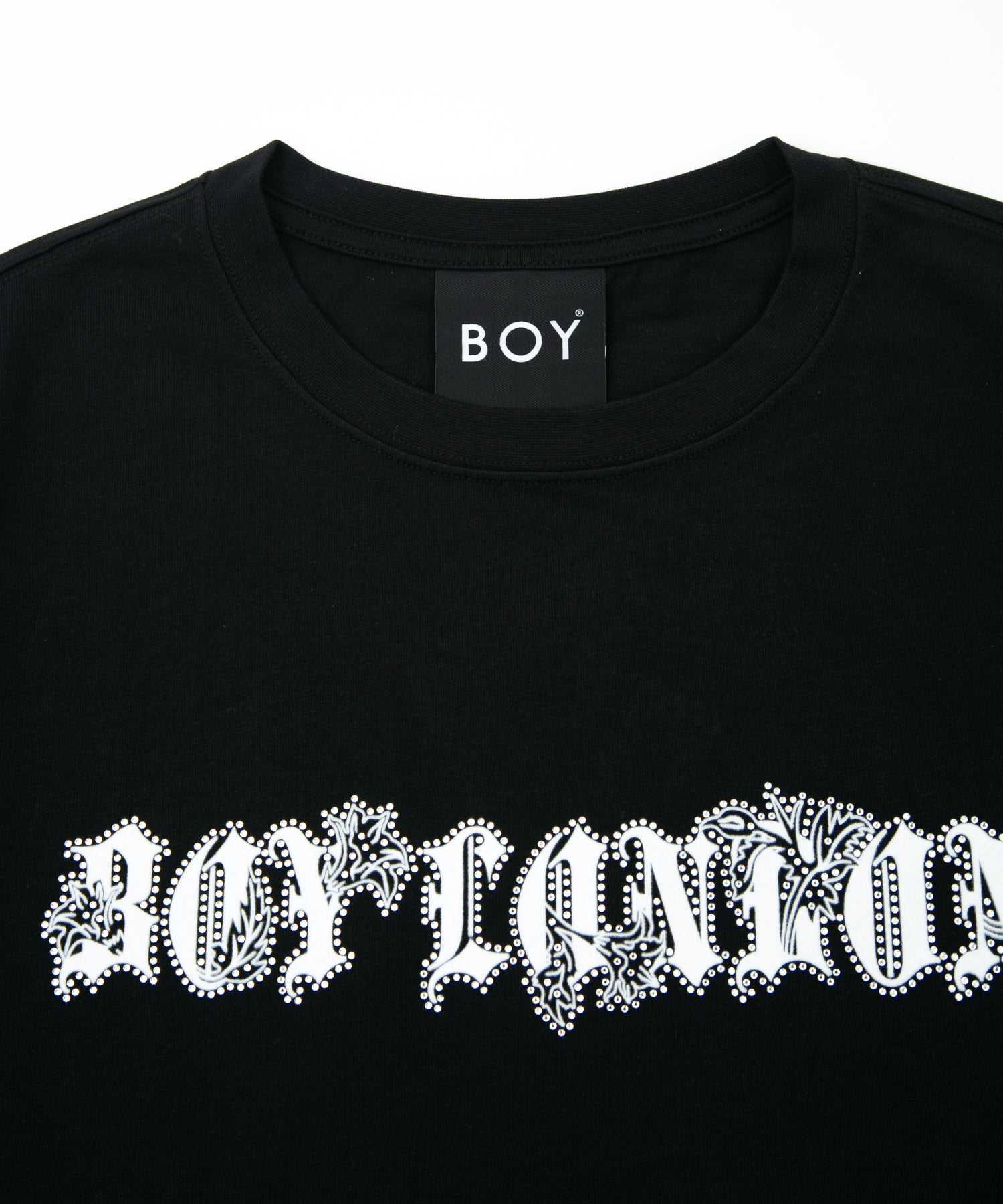 FLOCKY PRINTED HEAVY WEIGHT TEE BLACK【B232N0173802】