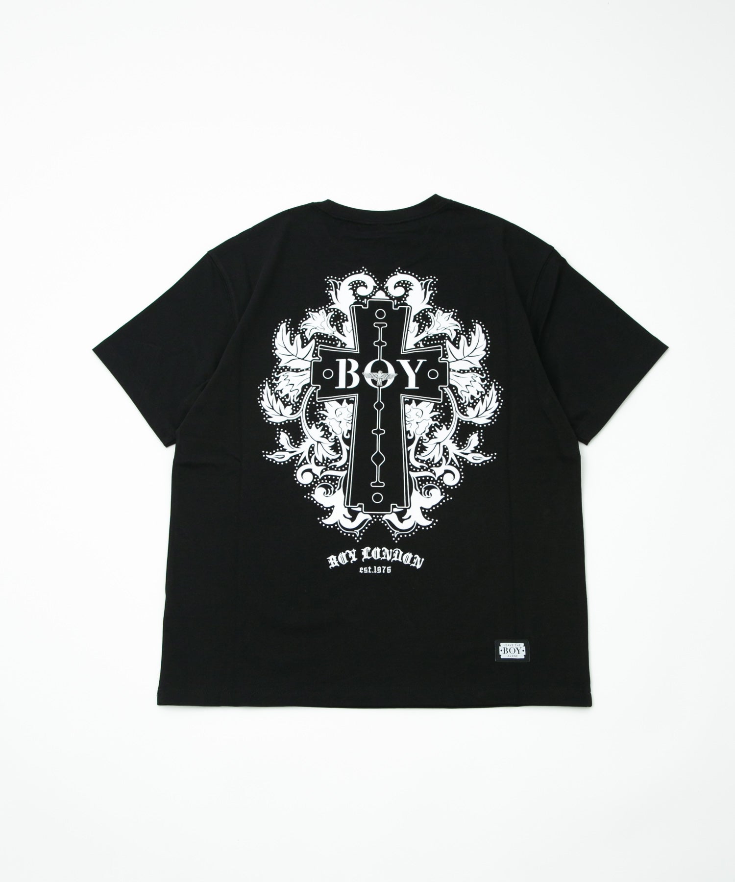 FLOCKY PRINTED HEAVY WEIGHT TEE BLACK【B232N0173802】