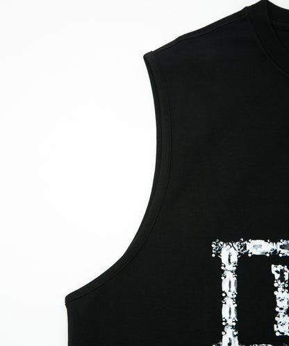 BOY CROSS MOTIFSLEEVELESS SHIRT BLACK【B232N0270102】