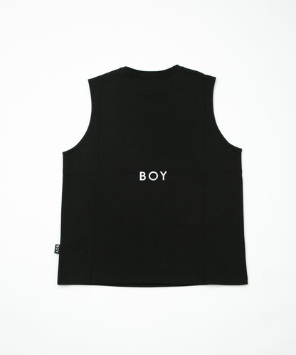 BOY CROSS MOTIFSLEEVELESS SHIRT BLACK【B232N0270102】