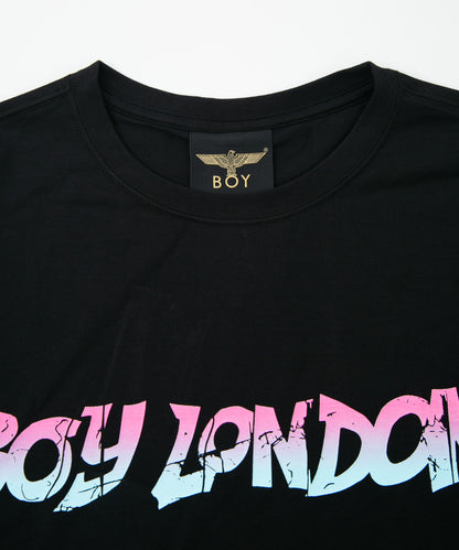 GRADATION LOGO GRAPHIC TEE BLACK【B232N0104802】