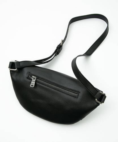 SYNTHETIC LEATHER WAIST BAG BLACK【B231N8500302】