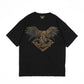 RHINESTONE BIG EAGLE T-SHIRTS BLACK 【B222N0103502】