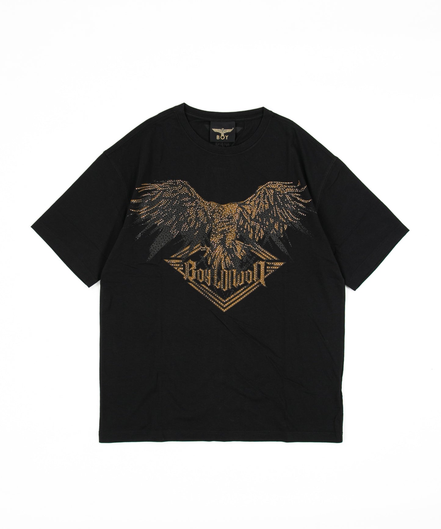 RHINESTONE BIG EAGLE T-SHIRTS BLACK 【B222N0103502】