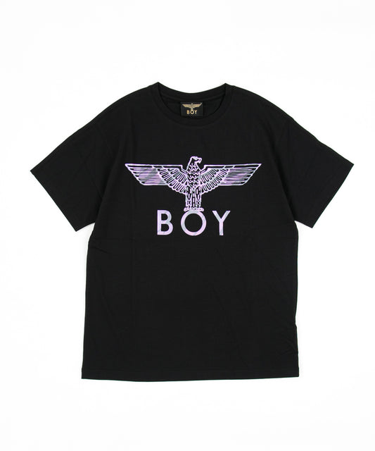 GLITTER&METALIC EAGLE WING T-SHIRTS BLACK【B222N0101802】
