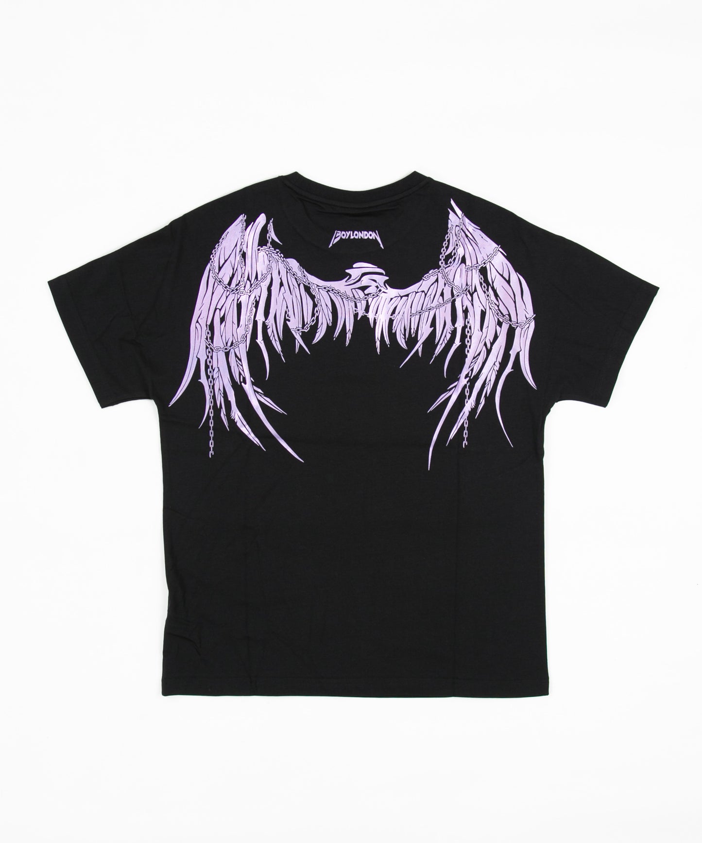 GLITTER&METALIC EAGLE WING T-SHIRTS BLACK【B222N0101802】