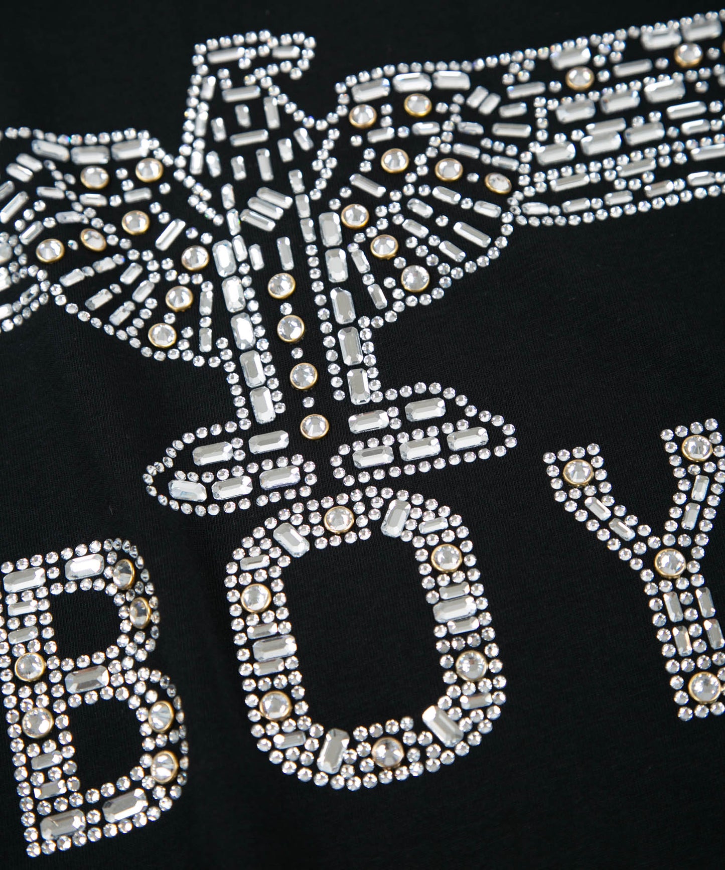 CRYSTAL EAGLE T-SHIRTS BLACK【B221N0101802】