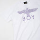 GLITTER&METALIC EAGLE WING T-SHIRTS WHITE【B222N0101801】