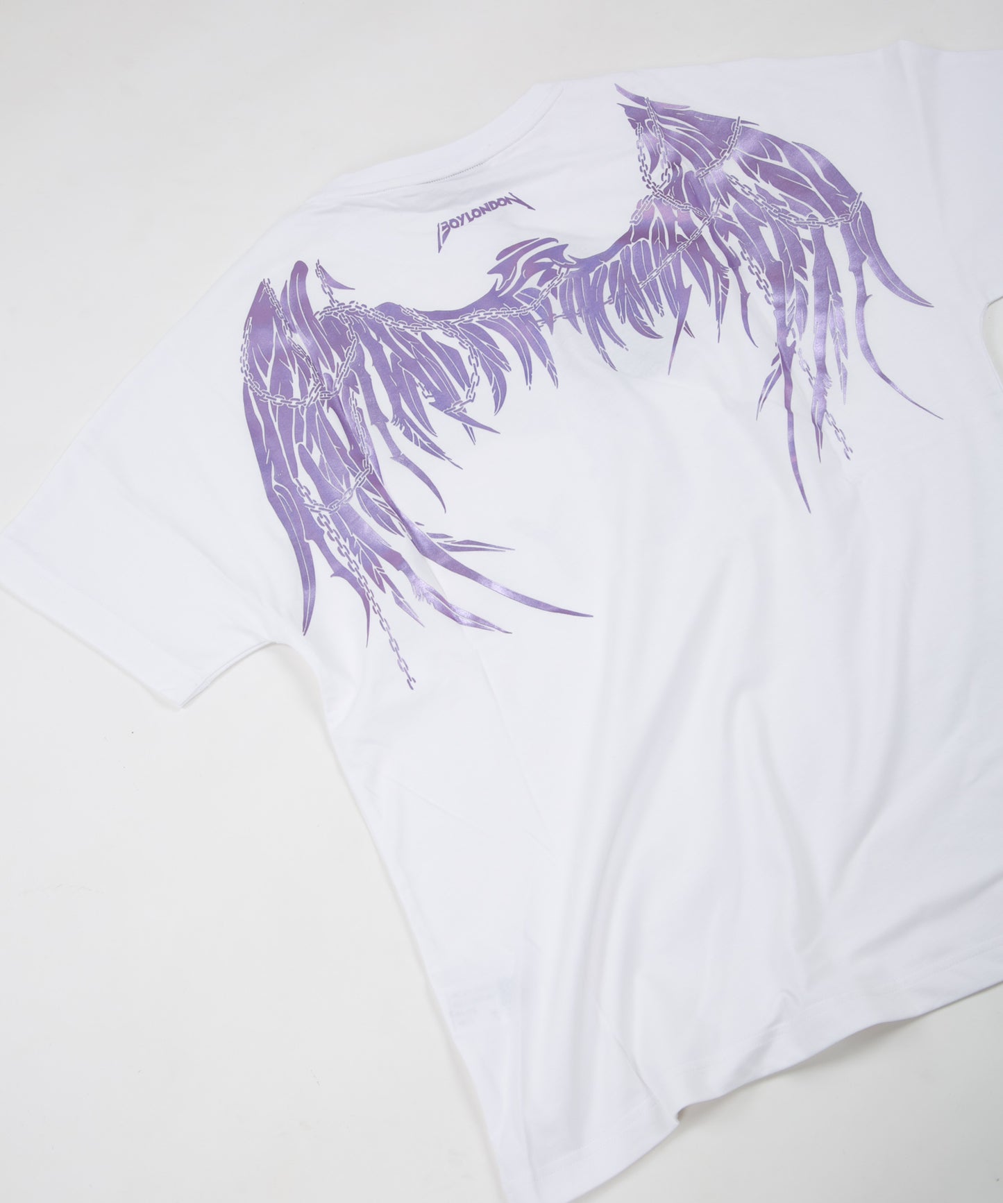 GLITTER&METALIC EAGLE WING T-SHIRTS WHITE【B222N0101801】