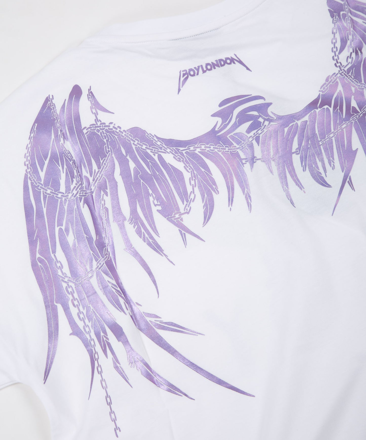 GLITTER&METALIC EAGLE WING T-SHIRTS WHITE【B222N0101801】