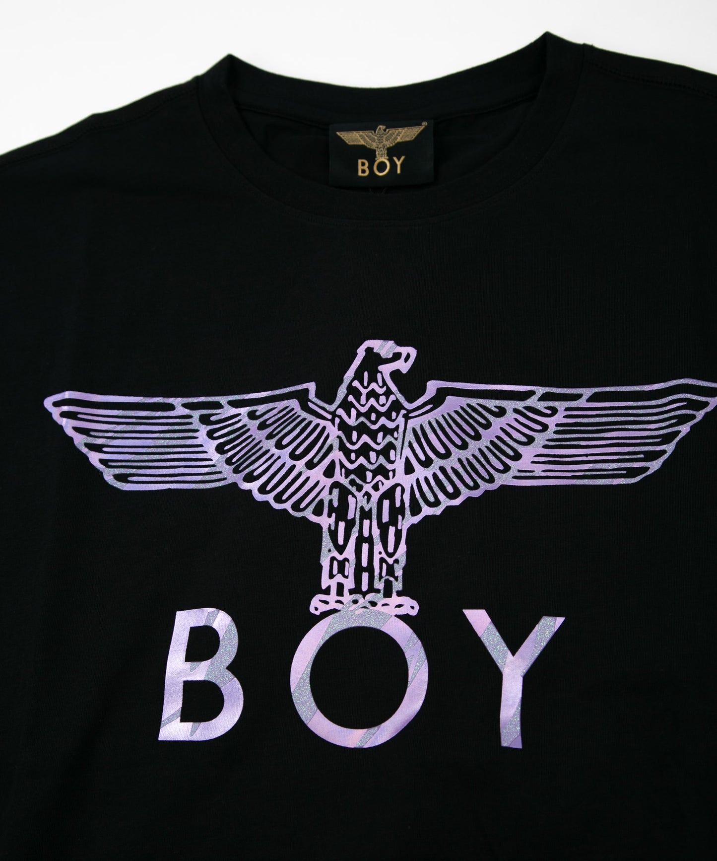 GLITTER&METALIC EAGLE WING T-SHIRTS BLACK【B222N0101802】