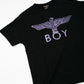 GLITTER&METALIC EAGLE WING T-SHIRTS BLACK【B222N0101802】