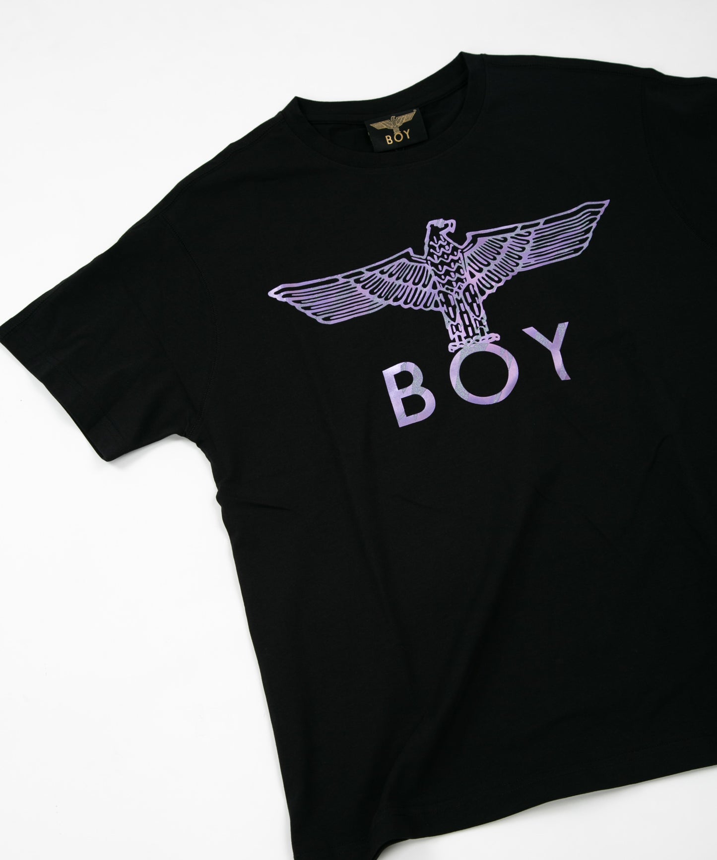 GLITTER&METALIC EAGLE WING T-SHIRTS BLACK【B222N0101802】
