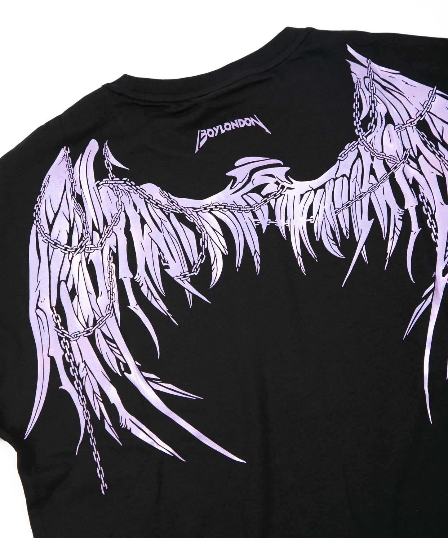 GLITTER&METALIC EAGLE WING T-SHIRTS BLACK【B222N0101802】